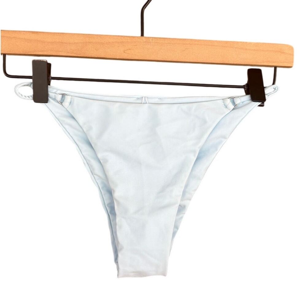 Princess Polly String Bikini Bottoms 4 NWOT Light Blue Small Swimsuit